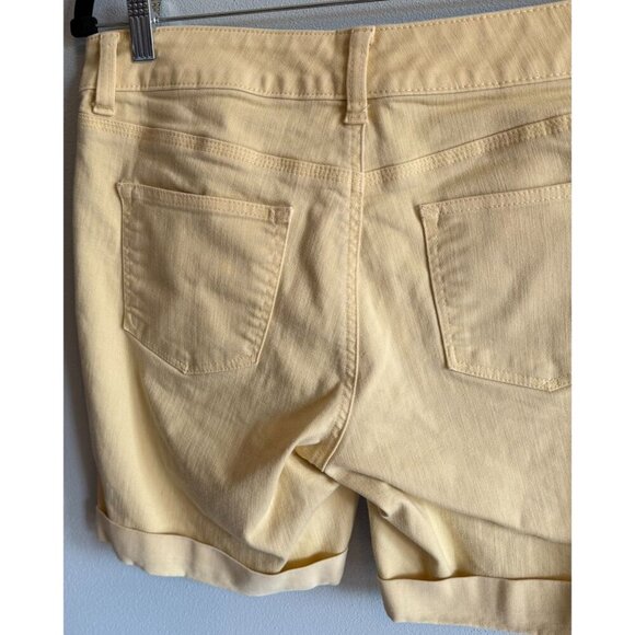 Talbots Womens Yellow Boyfriend Jean Short 10P Folded Hem Flawless 5 Pocket - Picture 5 of 9